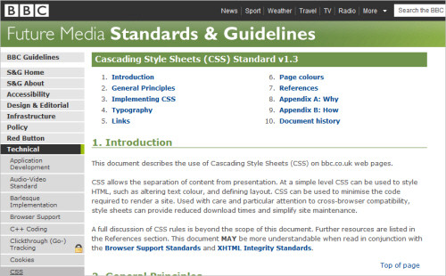BBC's CSS Guidelines