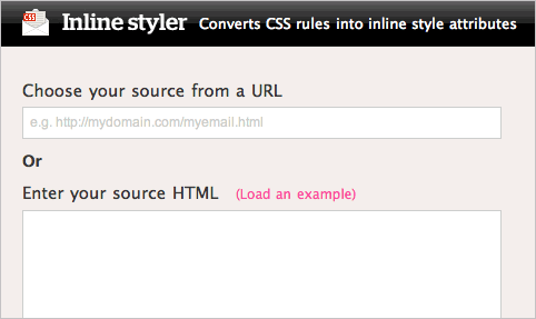 Screenshot where only inline styling is left