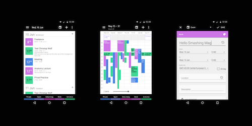 Content in white, interaction and navigation in black.