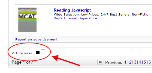 eBay Picture Size Option