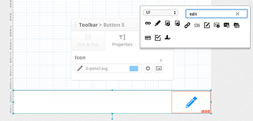 Changing a toolbar icon in the editor.