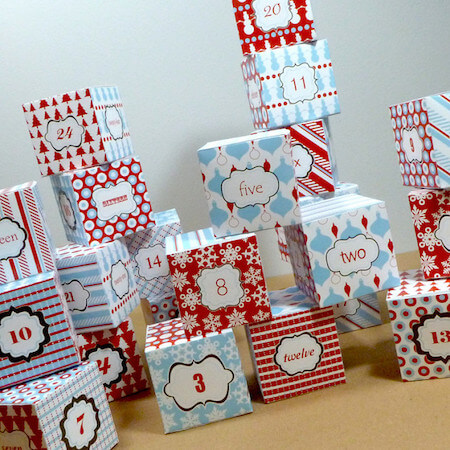 advent calendar box templates