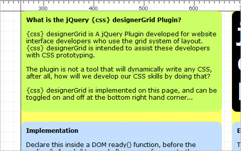 jQuery {css}designerGrid Plugin