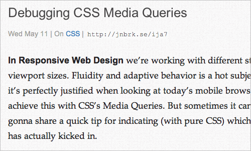 Debugging CSS Media Queries · Johan Brook