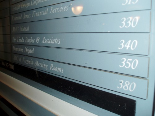 Wayfinding and Typographic Signs - office-suite-directory