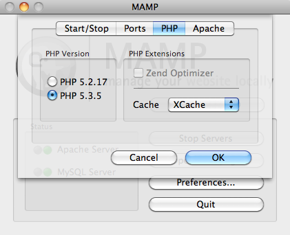 MAMP PHP setup