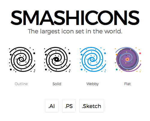 500 Smashicons – A 4 Styles Iconset