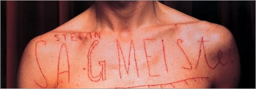 Sagmeister’s notorious AIGA poster in which the message was cut into his skin.
