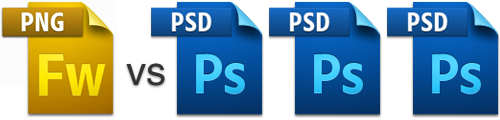 One PNG File vs Many PSD files