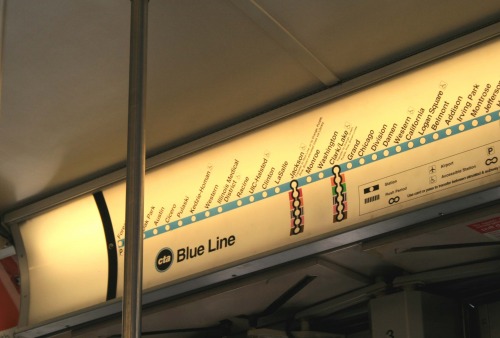 Wayfinding and Typographic Signs - blue-line-of-chicago