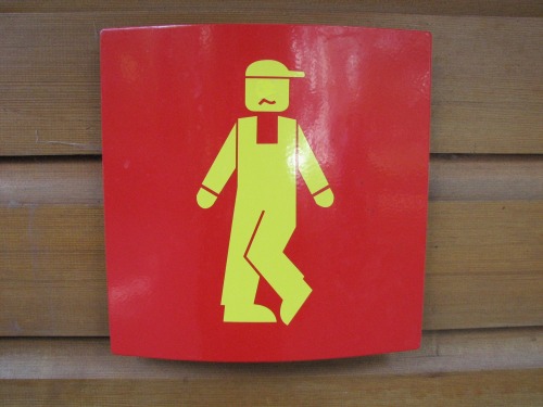 Wayfinding and Typographic Signs - little-boys-room