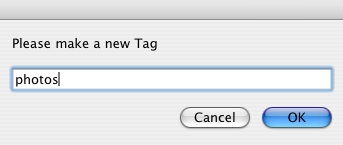 Tagger screenshot on prompt for tag name