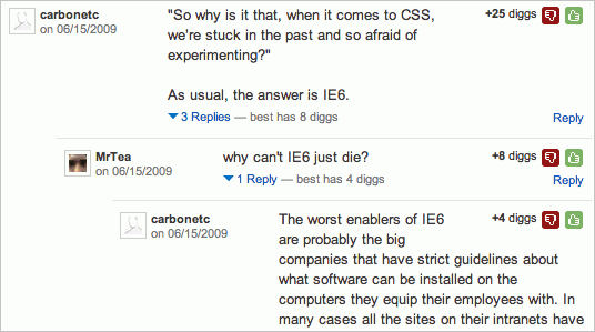 Digg.com replies