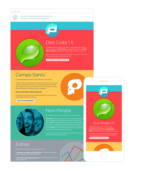 Panic integrates SVG animation, web fonts and responsive design in its campaigns