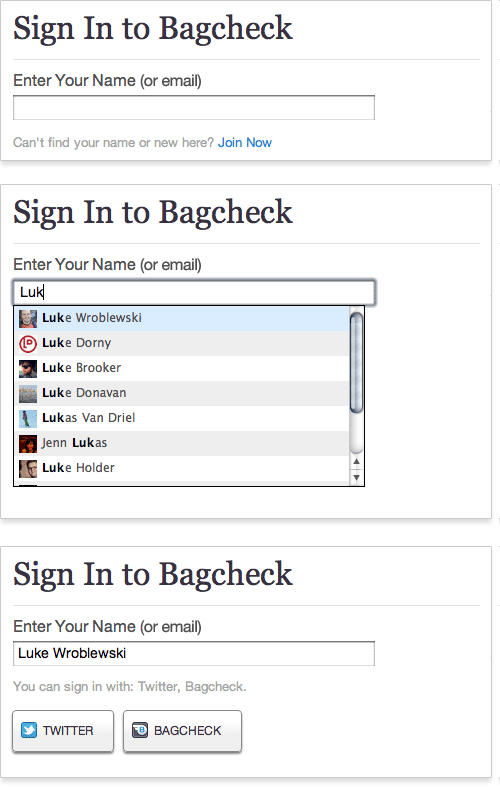 Bagcheck sign-in