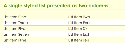 CSS-techniques - CSS: Double Lists | Mike’s Experiments | MikeCherim.com