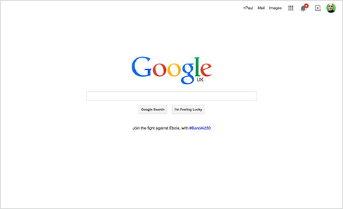 Google’s home page demonstrates the importance of focusing the user’s attention.