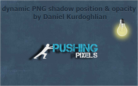 dynamic PNG shadow position and opacity