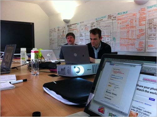 The team at Headscape in a wireframing session