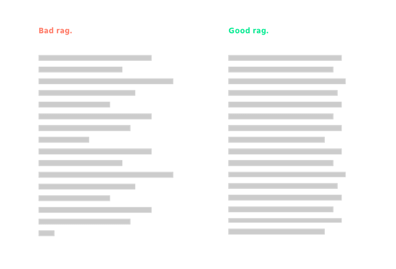 example of good text rag and bad text rag