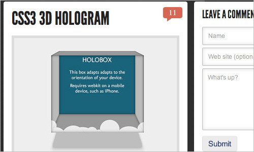 Hakim / CSS3 3D Hologram