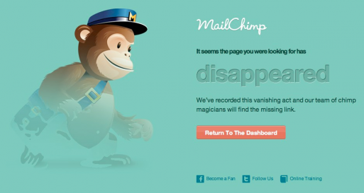 MailChimp's 404 page