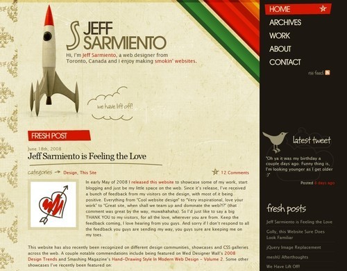 Retro and Vintage Designs - Portfolio and blog of Jeffrey Sarmiento a web designer/developer from Toronto, Canada currfigure working for FreshBooks