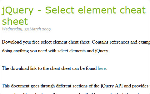  jQuery - Select element cheat sheet