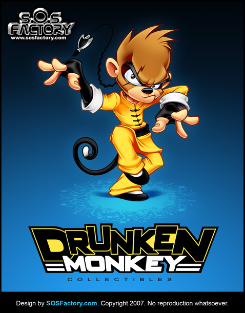 Drunken Monkey mascot and lgoo design
