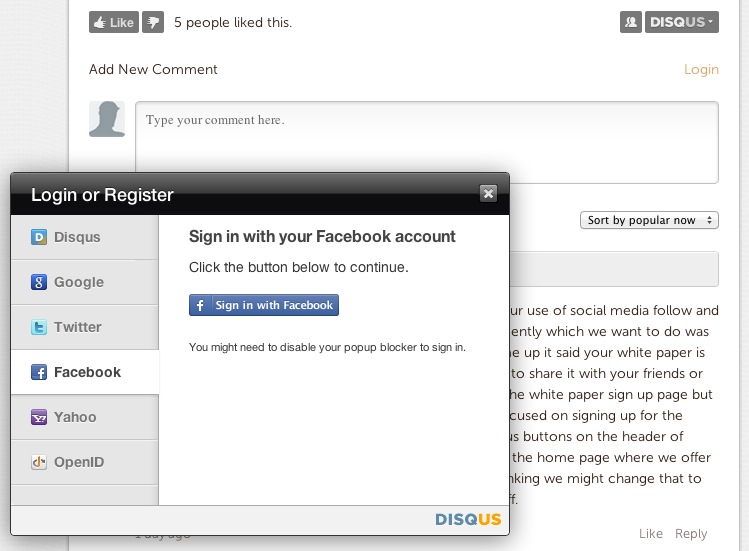 Tools such as Disqus commenting integrates not just with one social network, but with many.