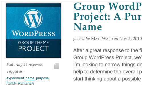 Group WordPress Project: A Purpose & A Name