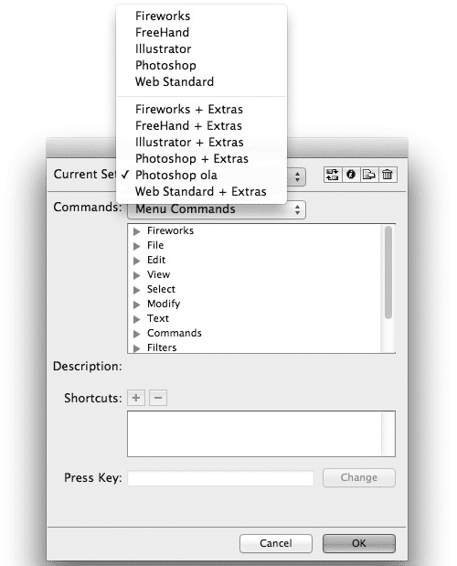 Keyboard shortcut window