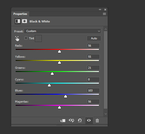 Black & White adjustment layer