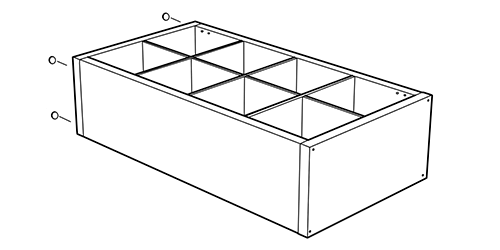 Ikea Kalax bookcase assembled