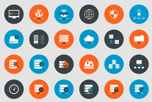 Web Hosting and Technical Support Icons