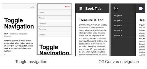 Toggle navigation example
