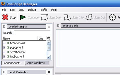 Venkman JavaScript Debugger - screen shot