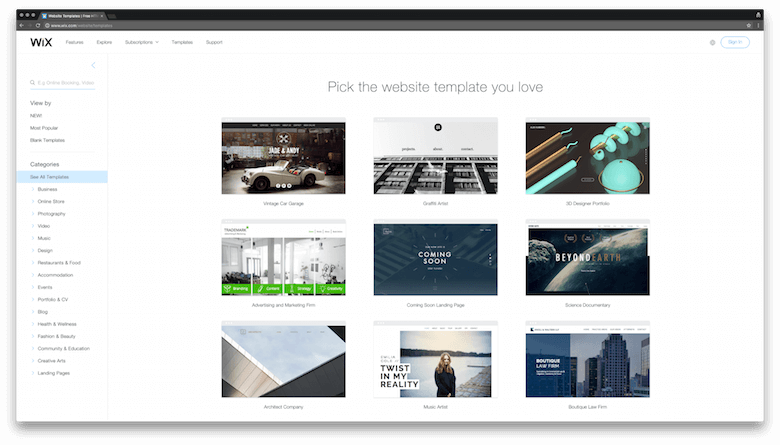 Wix templates