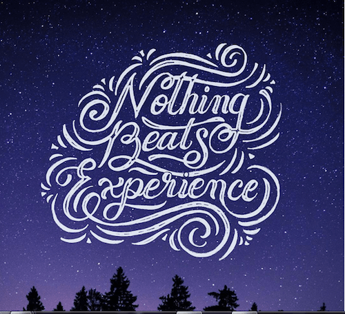 Nothing beats experience, hand lettering by João Neves