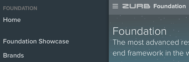 Zurb's Foundation has popularized the off-canvas pattern.