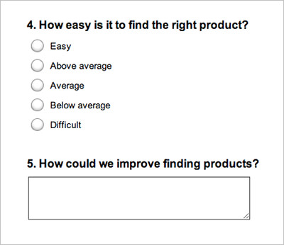 A survey created with Survey Monkey