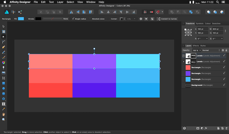 Affinity Designer with adjustment layers